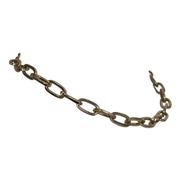 Chunky Gold Tone Oval Link Choker Collar Necklace 16" Long with 3" Extender - Picture 5 of 9